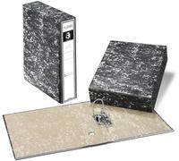 Carpeta AZ Organizadora Premium A-Z con Caja Elegante en Negro Jaspeado - Perfecto para Formato Folio, Ancho 75 mm - Elegancia y Eficiencia en Tu Espacio de Trabajo (5 Unidades)