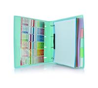 Carpeta & Block A4 Blush Pastel - Carpeta de 4 Anillas con bordes reforzados y Cierre de Gomas - Incluye 100 hojas con 10 Separadores Dobles mas 80 Indicadores adhesivos by Office Box
