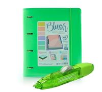Carpeta & Block A4 BLUSH - REF. 43205-4 Anillas -100 hojas - 10 Separadores BLUSH - 80 Indicadores - by Office Box (Verde Blush + Corrector R10)