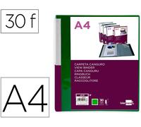 Carpeta Canguro 30 Bolsas Polipropileno Din A4 Verde Tapa Traslucida Y Lomo Personalizable