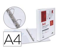 Carpeta canguro 4 anillas mixtas 25mm liderpapel a4 plastico blanca - KG42
