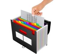 -Carpeta - Carpeta con múltiples compartimentos de tamaño A4 Carta, almacenamiento plegable | Maletín ligero para documentos administrativos, archivos profesionales y archivado personal