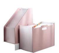 carpeta Carpetas de archivos A4 de 2 piezas con 13 bolsillos, organizador portátil de acordeón de gran capacidad for la escuela, la oficina y el hogar archivadoras(Rose)