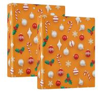 Carpeta clásica de tres anillos de copos de nieve de Navidad de 1.5 pulgadas, carpetas flexibles de anillos en D con bolsillos, carpetas de 3 anillos para escuela, universidad, oficina (tamaño único 2