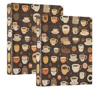 Carpeta clásico de 1 y media pulgada con anillas redondas con cubierta de bolsillo, paquete de 1/2 suministros de oficina de tapa dura