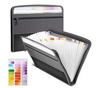 Carpeta Clasificadora, 13 Bolsillos Clasificador Documentos Acordeon, Portátil Extensible Organizador de Archivos A4 de Cremallera