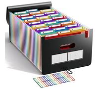 Carpeta Clasificadora 26 Bolsillos - ABClife Archivador A4 acordeón de gran Capacidad soporte Extensible portátil acordeón Clasificador Documentos para Office School,Etiquetas del alfabeto A-Z