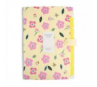 Carpeta Clasificadora A4, Carpeta Acordeon con 6 Bolsillos, Carpeta Archivadora con Cierre a Presión, Carpetas de Documentos Impermeables para Oficina Escuela Hogar - Estampado Floral (Amarillo)