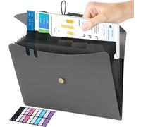 Carpeta Clasificadora A4, Expandible Carpetas Archivadoras con 7 Compartimentos, Portátil Organizador de Archivos con Tapa, para Escuela, Oficina y Hogar