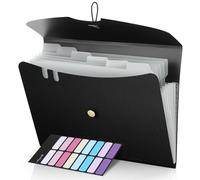 Carpeta Clasificadora A4, Expandible Carpetas Archivadoras con 7 Compartimentos, Portátil Organizador de Archivos con Tapa, para Escuela, Oficina y Hogar