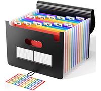 Carpeta Clasificadora - ABClife Archivador acordeón 12 Bolsillos de gran Capacidad soporte Extensible portátil acordeón Clasificador Documentos, Archivador A4 para Office School (12 Bolsillos Tapa)