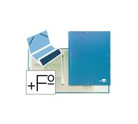 Carpeta clasificadora liderpapel 12 departamentos folio prolongado carton forrado celeste