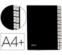 Carpeta Clasificadora Pardo con Fuelle Compacta Tarjeta Folio 24 Departam. Exhibición personal doble Negro