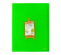 Carpeta con 20 Fundas Tamaño A3, Colores básicos, para 40 páginas, Polipropileno, Oficina, Escolar, Documentos, Archivador, 2 Bolsillos- VERDE