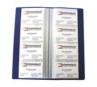 Carpeta con fundas para 240 tarjetas de visita, color azul
