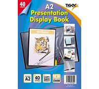 Carpeta con fundas transparentes, de la marca Tiger, para presentaciones, de tamaño A2 y color negro