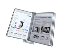 carpeta con páginas que se pasan, Guía de funcionamiento for colgar en la pared del taller fábrica, 5 bolsillos expositores doble cara(Gray)