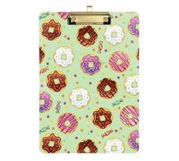 Carpeta con portapapeles tamaño A4, 31,7 x 22,8 cm, portapapeles de menú con clip de perfil bajo para Doctor Coaching Trade Quest Sweet Donuts