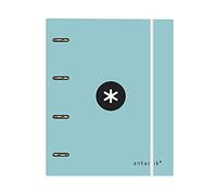 Carpeta con recambio liderpapel antartik a4 cuadro 5mm forrada 4 anillas 25mm color menta - AW60