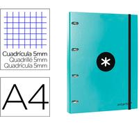 Carpeta Con Recambio Antartik Din A4 Cuadrado 5Mm Rayado 4 Anillas 25Mm Color Menta - ANTARTIK