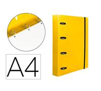 Carpeta con recambio liderpapel a4 cuadro 5mm 100 hojas 80g polipropileno 4 anillas 25mm color amarillo - CH57