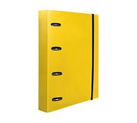 Carpeta con recambio liderpapel a4 cuadro 5mm 100 hojas 80g polipropileno 4 anillas 40mm amarillo fluor - CH67