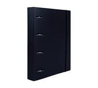Carpeta con recambio liderpapel a4 cuadro 5mm 100 hojas 80g polipropileno 4 anillas 40mm negro opaco - CH62