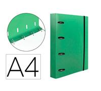 Carpeta con recambio liderpapel a4 cuadro 5mm 100 hojas 80g polipropileno 4 anillas 40mm verde manzana - CH71