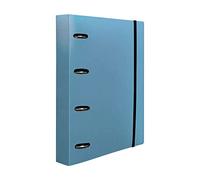 Carpeta con recambio liderpapel a4 cuadro 5mm 100 hojas 80g polipropileno 4 anillas mixtas 25mm azul