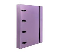 Carpeta con recambio liderpapel a4 cuadro 5mm 100 hojas 80g polipropileno 4 anillas mixtas 25mm lavanda