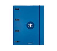 Carpeta con recambio liderpapel antartik a4 cuadro 5 mm forrada 4 anillas 40mm redondas color azul marino