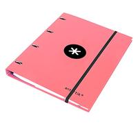 Carpeta con recambio liderpapel antartik a4 cuadro 5mm forrada 4 anillas 25mm color coral - AW59