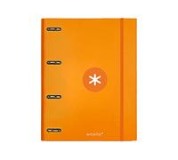 Carpeta con recambio liderpapel antartik a4 cuadro 5mm forrada 4 anillas 25mm redondas color mostaza
