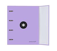 Carpeta con recambio liderpapel antartik a4 cuadro 5mm forrada 4 anillas 40mm redondas color lavanda - AW58
