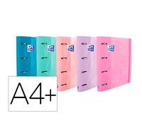 Carpeta Con Recambio Oxford Europeanbinder Touch Pastel 4 Anillas 35 Mm Din A4+ Tapa Extradura Con Gomilla Colores