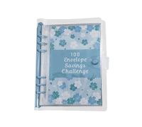 Carpeta con sobres de ahorro for 100 días, planificador de presupuesto con sobres for efectivo y organizador de facturas(Blu)