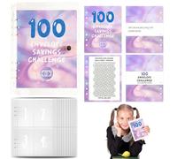 Carpeta de 100 desafíos de ahorro, carpeta de sobres de 100 desafíos