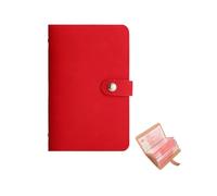 Carpeta de 100 sobres para ahorrar dinero, cartera de piel sintética, cuaderno de organización de efectivo, 50 páginas, ambos lados se pueden utilizar (rojo)