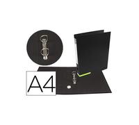 Carpeta de 2 anillas 25 mm mixtas liderpapel a4 forrado color system con ollao y tarjetero negro