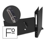 Carpeta de 2 anillas 25mm mixt as liderpapel folio forrado papercoat con ollao y tarjetero compresor plastico negro - AY14