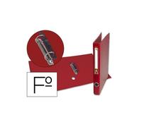 Carpeta de 2 anillas 25mm mixt as liderpapel folio forrado papercoat con ollao y tarjetero compresor plastico rojo