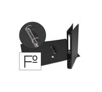 Carpeta de 2 anillas 25mm mixt as liderpapel folio forrado papercoat con ollao y tarjetero compresor plastico negro