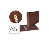 Carpeta de 2 anillas 25mm mixtas liderpapel cuarto apaisado carton cuero forrado compresor plastico