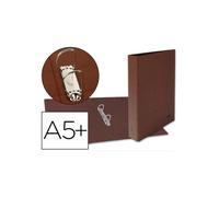 Carpeta de 2 anillas 25mm mixtas liderpapel cuarto carton cuero forrado compresor plastico