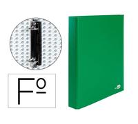 Carpeta de 2 anillas 25mm mixtas liderpapel folio carton forrado paper coat compresor plastico verde - CA18