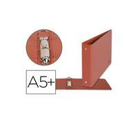 Carpeta de 2 anillas 25mm redondas liderpapel cuarto apaisado carton cuero