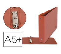 Carpeta de 2 anillas 25mm redondas liderpapel cuarto apaisado carton cuero - CA07