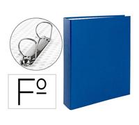 Carpeta de 2 anillas 40mm mixtas liderpapel folio carton forrado paper coat plastico azul - CH07