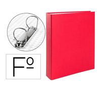 Carpeta de 2 anillas 40mm mixtas liderpapel folio carton forrado paper coat plastico roja - CH09