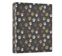 Carpeta de 3 anillas con diseño de huellas de gato de 3,8 cm, con capacidad para 200 documentos para uso en casa, escuela, oficina